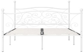 Estrutura de cama com estrado de ripas 180x200 cm metal branco