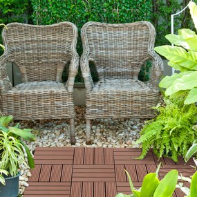Conjunto de 11 Peças de Estrados Exterior 30x30 cm 1 m² Estrados de Ja