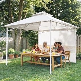 Tenda de jardim3 x 3 m  com teto duplo, cortinas e bolsos de arrumação, gancho de teto, creme