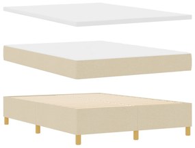Cama Box Spring com Colchão Creme 140x200 cm Tecido