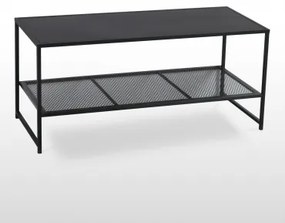 Mesa De Centro Retangular Em Aço (100x40 Cm) Thura Negro-de-fumo - Sklum