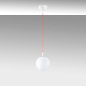 Chandelier Muzo – Branco e Vermelho – 15 x 15 cm