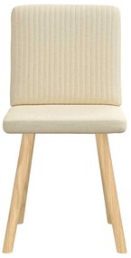 Cadeiras de jantar 2 pcs tecido cor creme