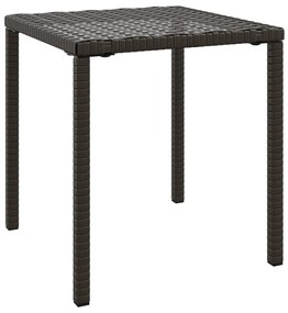 Espreguiçadeiras com mesa 2 pcs vime PE castanho