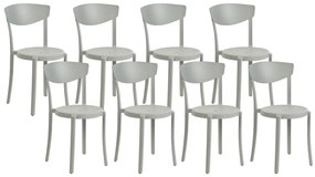 Conjunto de 8 cadeiras de jantar cinzentas claras VIESTE Beliani