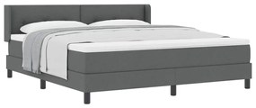 Cama Box com Colchão , Cinza Escuro, 180 x 200 cm, Tecido