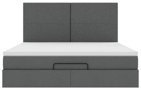 Estrutura de cama otomana com colchão 180x200cm cinzento escuro