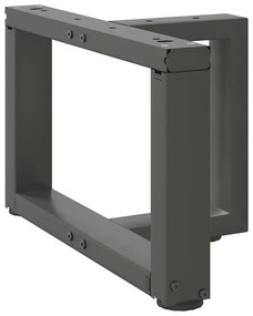 Pés para mesa de centro em forma de T, 2 peças, antracite, 50x25x(30-3