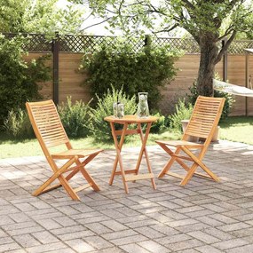 vidaXL Conjunto de Bistrô Dobrável Manual 3 pcs 60 x 60 x 75 cm