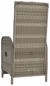 Poltronas reclináveis exterior c/ almofadões 2pcs vime PE cinza