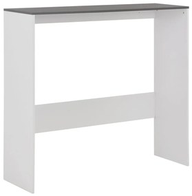 Mesa de bar com 2 tampos 130x40x120 cm branco e cinzento