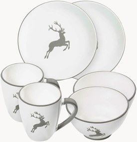 Conjunto de pequeno-almoço artesanal Grauer Hirsch, 2 pessoas, conjunto de 6
