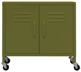 Armário de arrumação aço 60x35x56 cm verde-azeitona