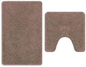 Conjunto de 2 Tapetes de Banho vidaXL Marrom Polipropileno Antiderrapa