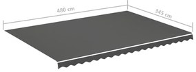 Tecido de substituição para toldo 5x3,5 m antracite