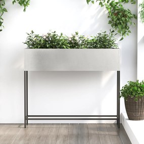 vidaXL Estrutura Elevada para Jardim 100x26x82 cm Aço Inoxidável