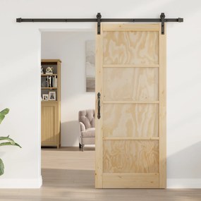 Porta Deslizante vidaXL com Conjunto de Ferragens 86x198.5 cm Madeira