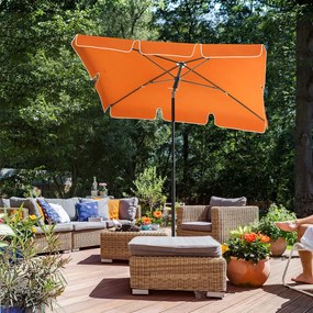 Guarda-sol jardim, praia 200 x 125 cm dobrável com inclinação Laranja