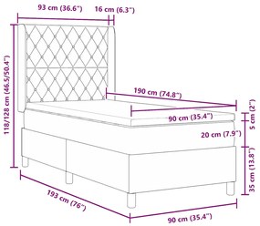 Cama Box Spring com Colchão vidaXL Preta 90x190 cm Veludo