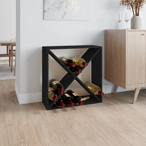 821763 vidaXL Garrafeira 62x25x62 cm madeira de pinho maciça preto