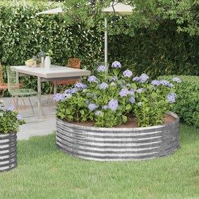 vidaXL Canteiro elevado jardim 140x140x36 aço galvanizado prateado