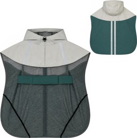 Impermeável para Cães com Capuz Verde L com Bandas Refletoras e Abertura para Trela Cães Grandes 20–30 kg Verde