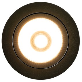 Foco embutido preto 9,5cm com LED 1300lm regulável IP65 - Gaius