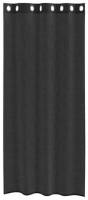 Cortinas de voile com ilhós 2 pcs preto 140x225 cm