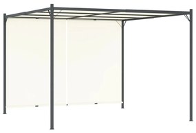 Pérgola com toldo ajustável 3 x 3 m aço branco nata