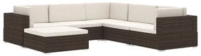 Cadeira de canto seccional c/ almofadões 1 pc vime PE preto
