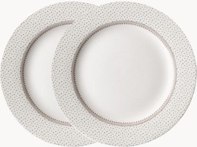 Pratos de jantar em porcelana Flat, conjunto de 2