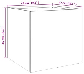 Vaso/floreira 49x47x46 cm aço inoxidável prateado