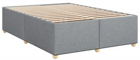 Cama com molas/colchão 140x200 cm tecido cinzento-claro