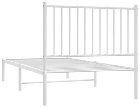 Estrutura de cama com cabeceira 90x190 cm metal branco