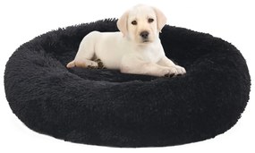 Almofadão lavável para cães e gatos 90x90x16 cm pelúcia preto