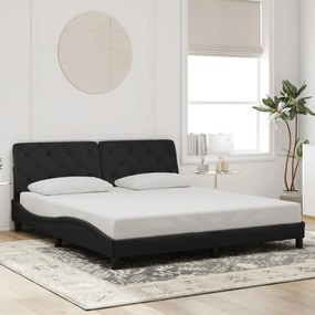 Estrutura de cama sem colchão 180x200 cm veludo preto