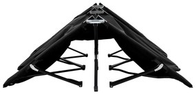 Espreguiçadeira/cama dobrável para 2 pessoas aço preto