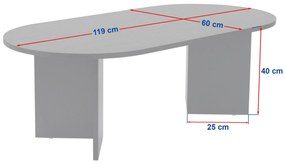 Mesa de Centro "Sable" – Carvalho Saphire , 105x65x40 cm, Design Acolh