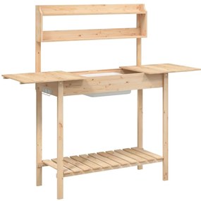 Mesa de cultivo com pia 147,5x44x139,5 cm abeto maciço