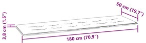 Almofadão p/ banco de jardim 180x50x4 cm tecido oxford preto