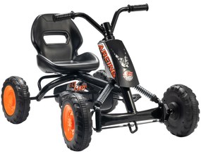 Kart a Pedais Go-Kart com Rodas PP Estrutura de Aço Carga 30 kg para Crianças 2-5 Anos 84x54x56 cm Preto