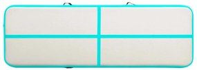 Colchão de ginástica insuflável c/ bomba 400x100x15cm PVC verde