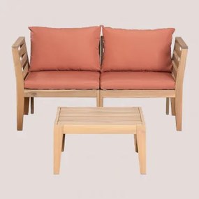 Conjunto De Sofá Modular De 2 Peças Filips Com Braços E Mesa De Centro Terracota - Sklum