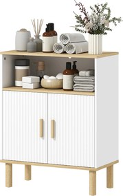 Móvel de Casa de Banho, 60 x 29,5 x 76,5 cm, Prateleira Ajustável, Branco