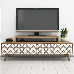 Suporte para TV City – Nogueira e Branco – 140 cm x 48,8 cm x 41,8 cm
