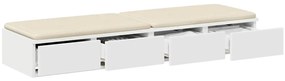 Camas com Gavetas vidaXL Brancas 120x36,5x16,5 cm Madeira Engenheirada