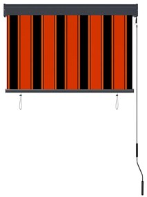 Estore de rolo para exterior 100x250 cm laranja e castanho
