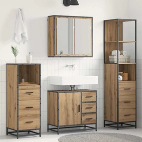 vidaXL Conjunto de Móveis para Banheiro 4 pcs Carvalho Artesanal