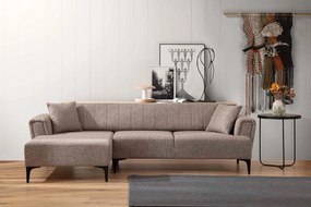 Sofá-cama de canto Hamlet – Castanho Claro – 140x270 cm