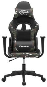 Cadeira gaming couro artificial preto e camuflado